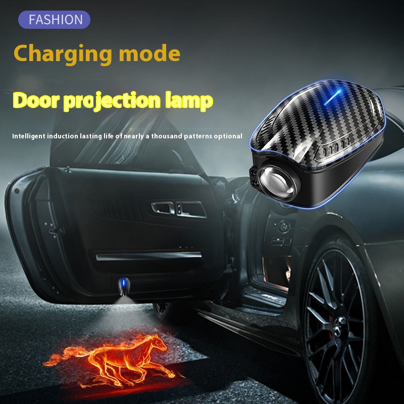 Wireless Carbon Fiber Car Door Welcome Light