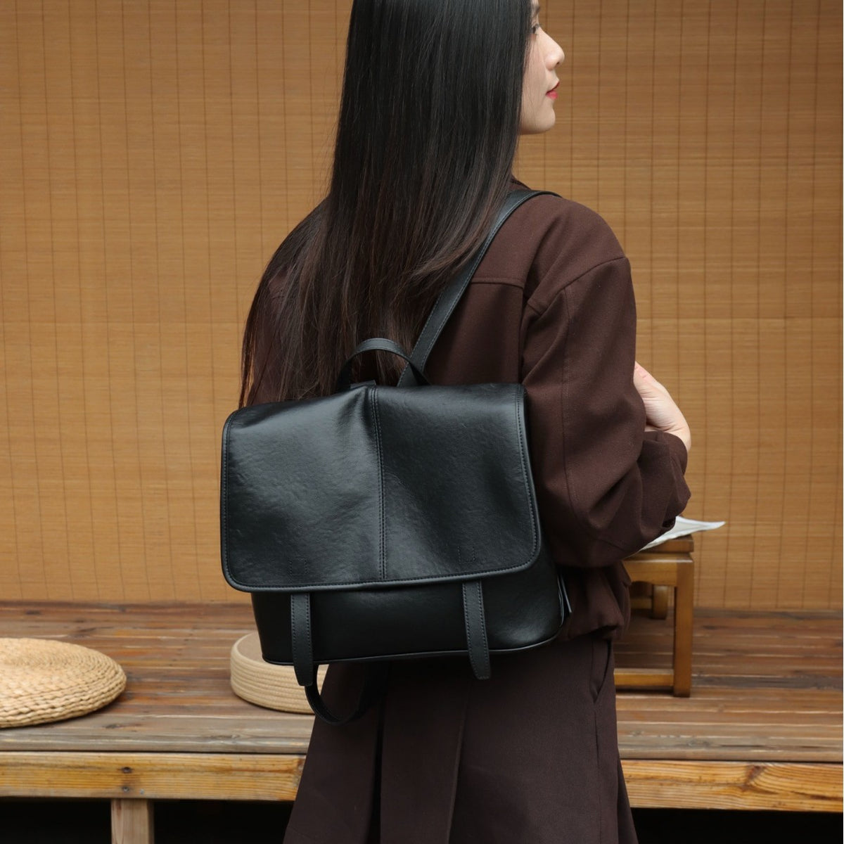 Vintage Genuine Leather Backpack for Women