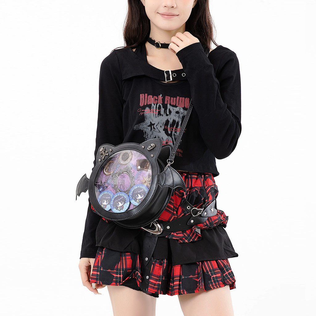 Studded Round Shoulder Crossbody Bag for Women