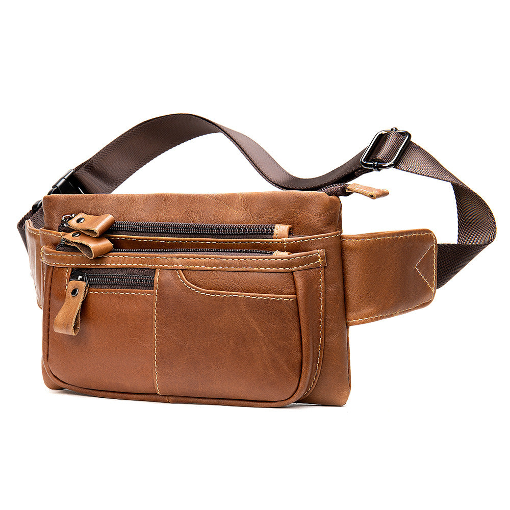 Genuine Leather Crossbody Chest Bag for Men