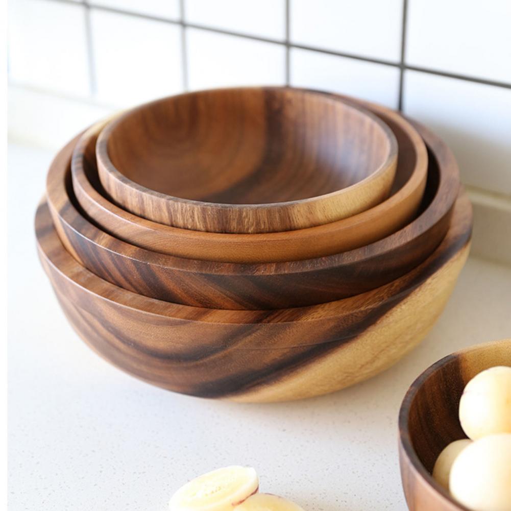 Kitchen Natural Wooden Bowl Household Fruit Salad For Home