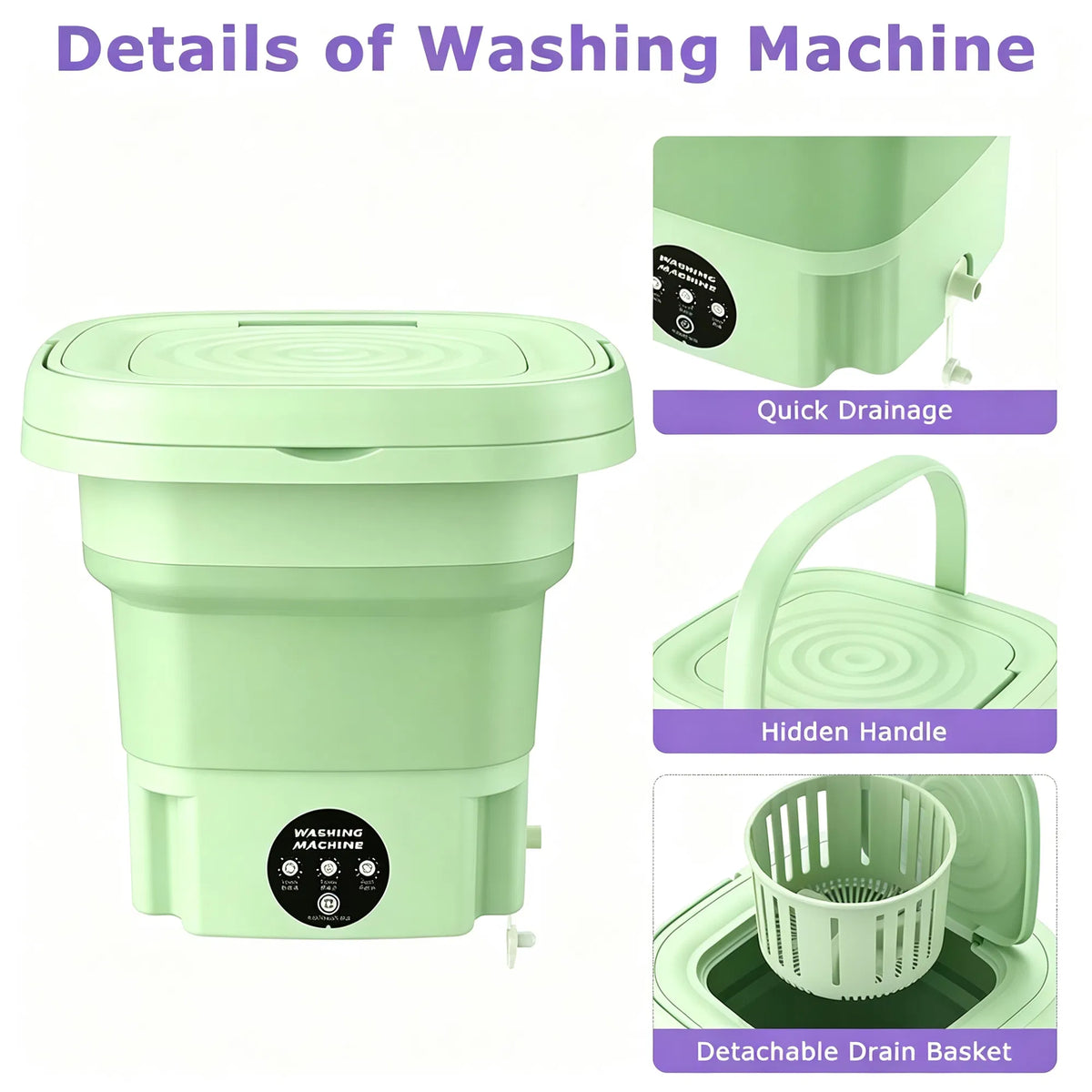 8L Foldable Portable Mini Washing Machine