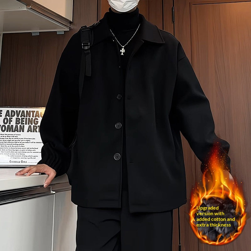 Men's Loose-Fit Wool Blend Coat