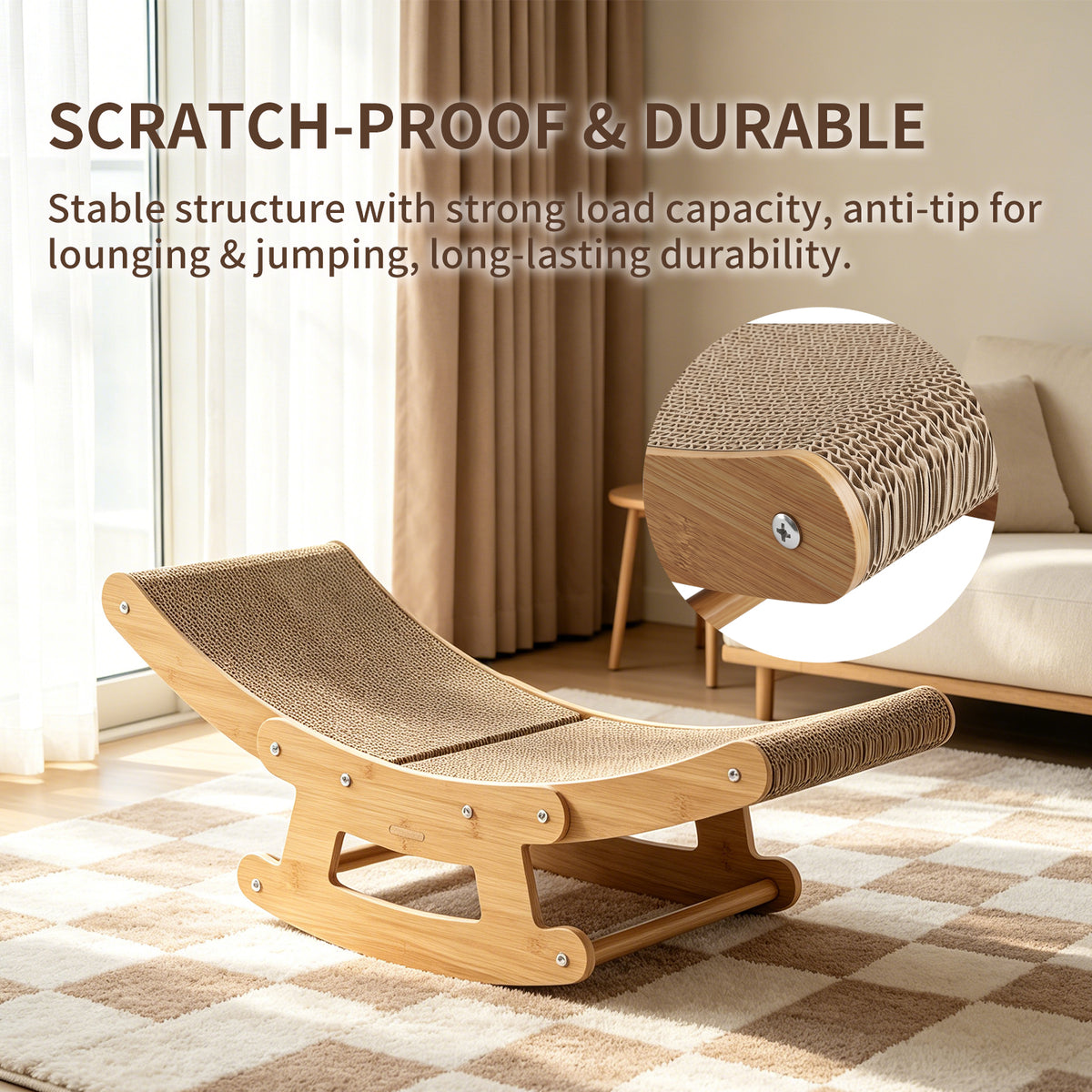 2-in-1 Cat Rocking Scratcher Lounge Chair