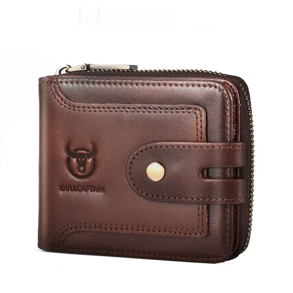 Men's Genuine Leather Zip Wallet