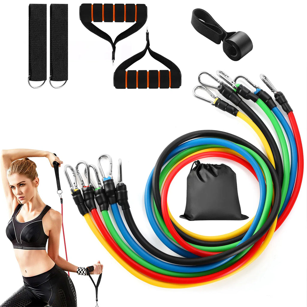 11-Piece Resistance Band Set with Handles & Door Anchor