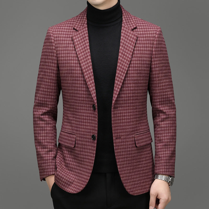 Men's Business Casual Jacket with Warm Fleece Lining