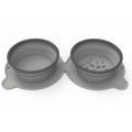 Portable Silicone Double Dog Food Bowls Foldable Non-Slip Cat