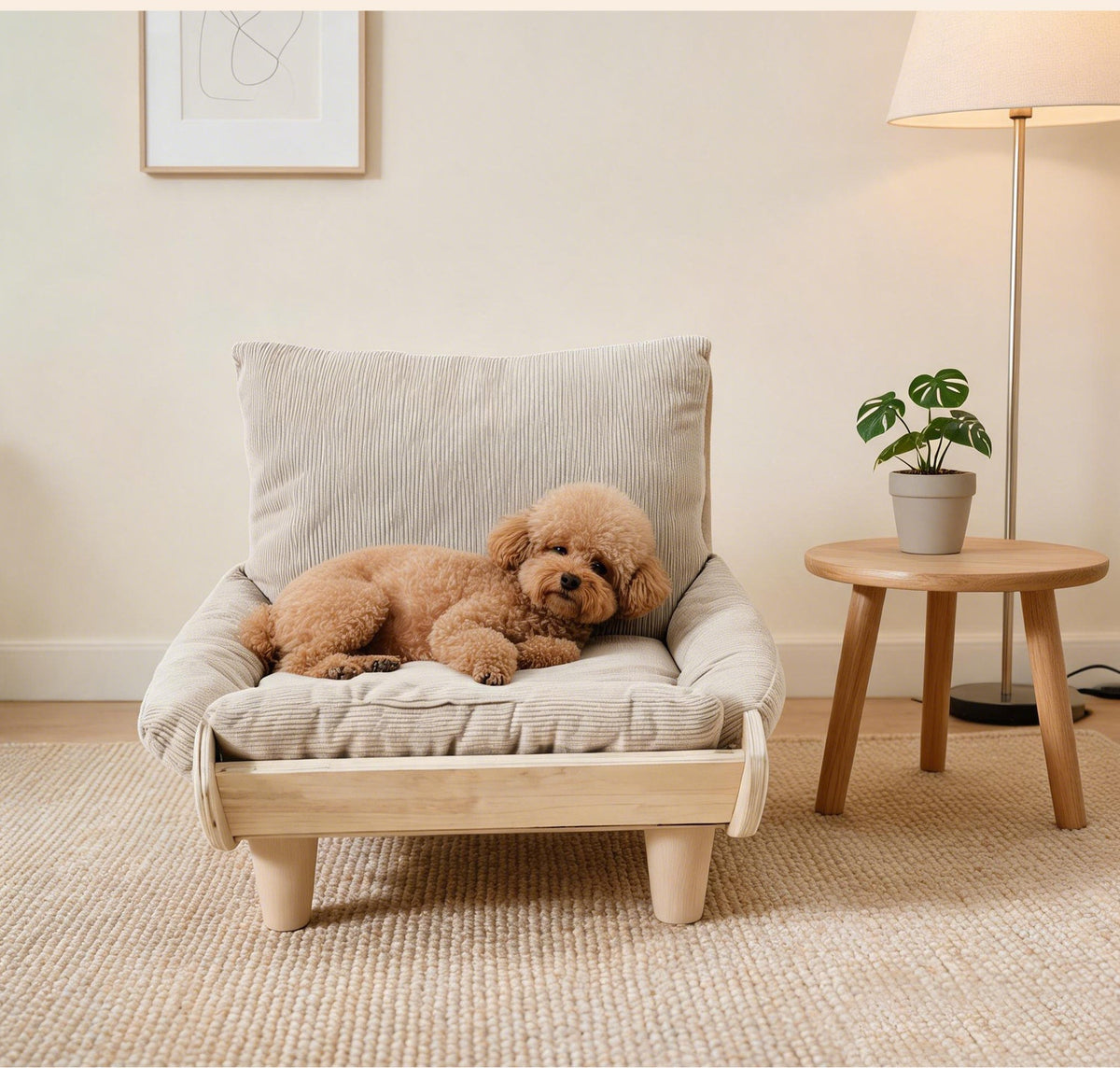 Wear-Resistant Cat Sofa Bed with Wooden Frame
