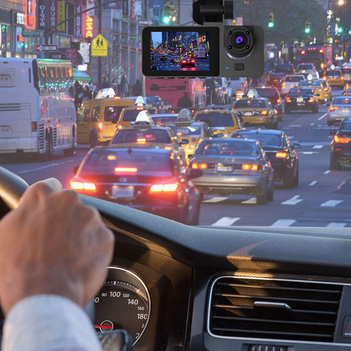 3-Channel Dash Cam – Front, Cabin & Rear with 32GB Card