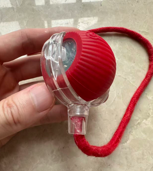 Rechargeable Rolling Pet Toy with Rope Tail
