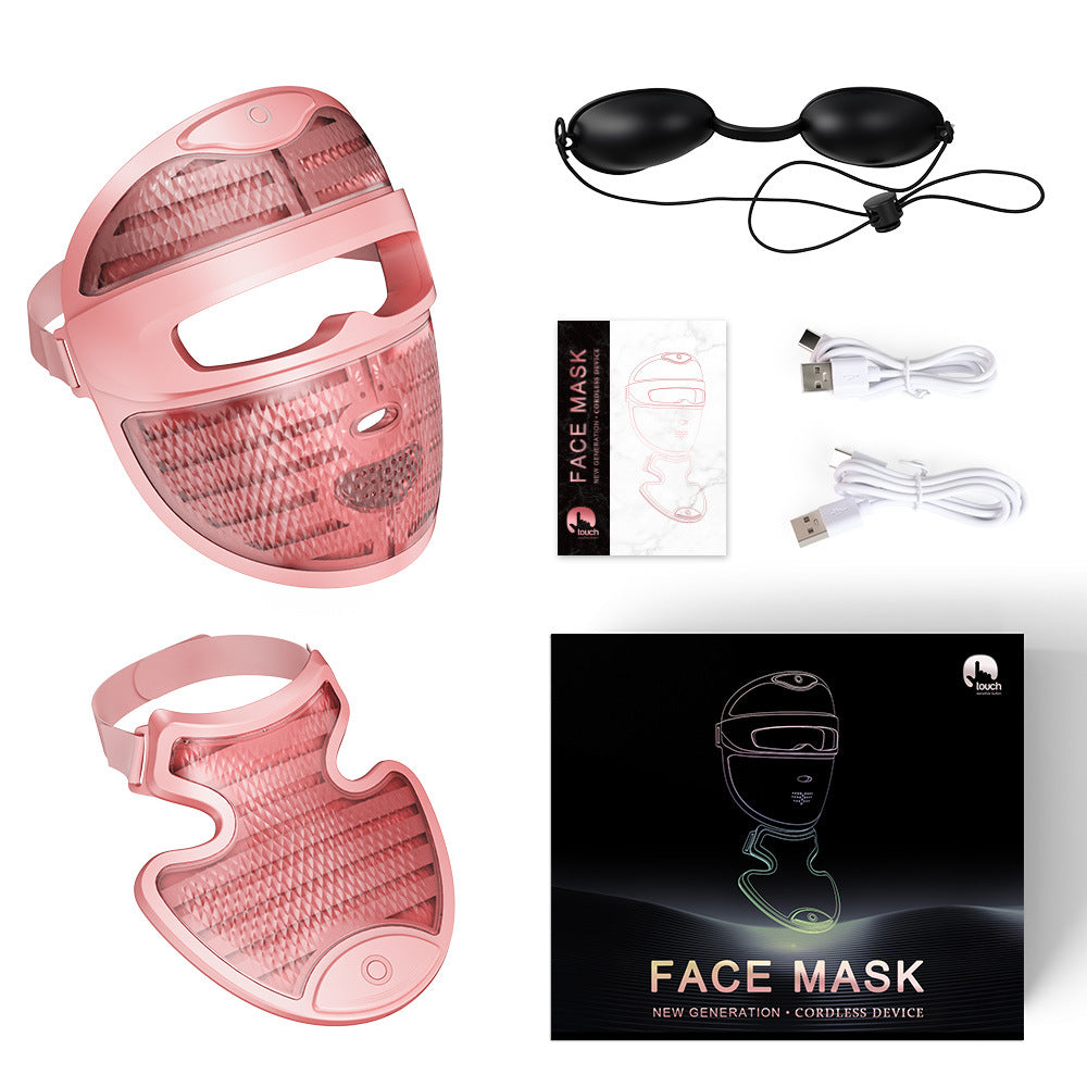 7-Color LED Light Therapy Face Mask with Neck Device
