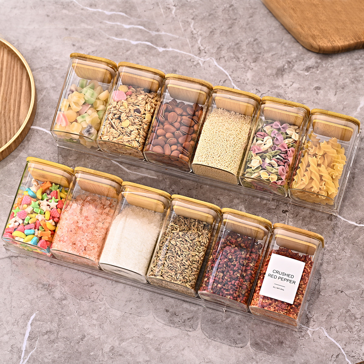 4-Tier Clear Spice Rack Organizer (Set of 4)