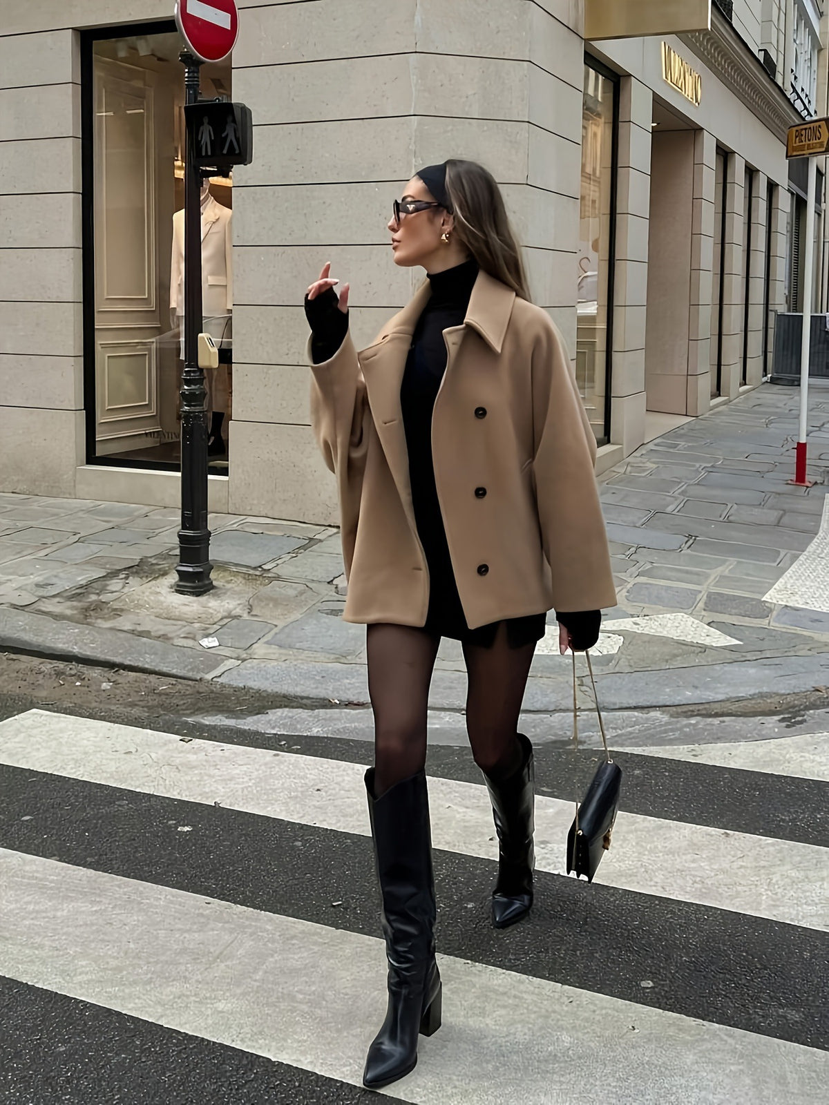 Women's Loose-Fit Short Lapel Coat