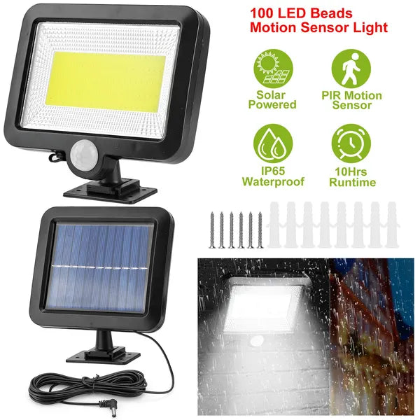 Solar Motion Sensor Wall Light 100 LED – IP65 Outdoor