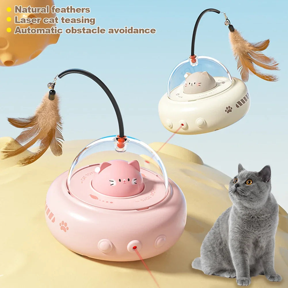 Smart Teaser Cat Toy Electric UFO Stick With Bell Training Pet