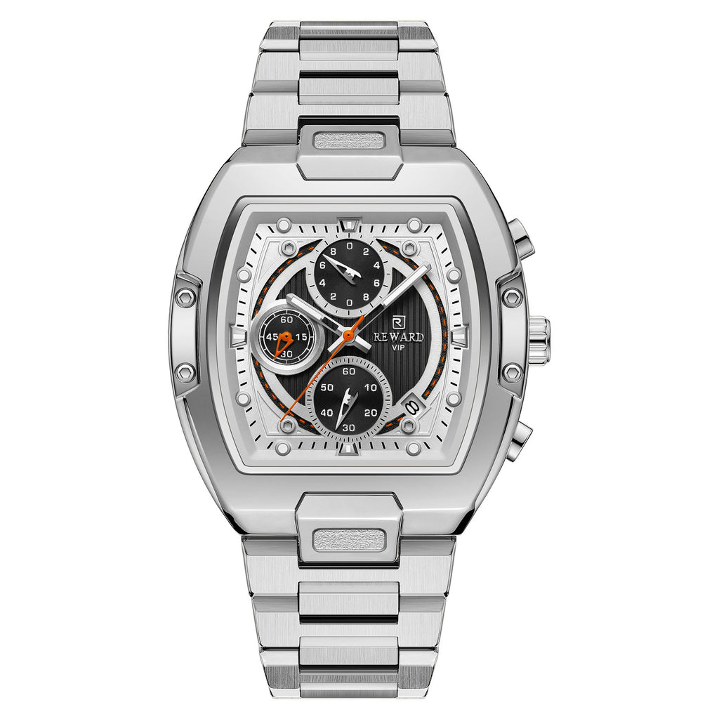 Men's Multi-Dial Quartz Sport Watch with Steel Bracelet