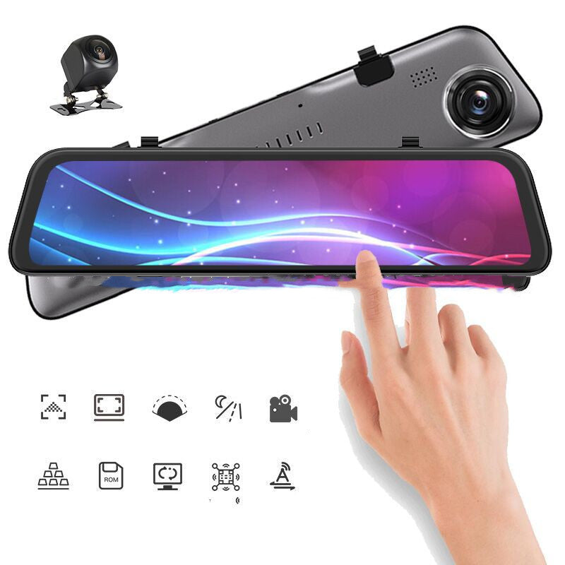 2K Mirror Dash Cam with 12" Touch Screen & Rear Camera