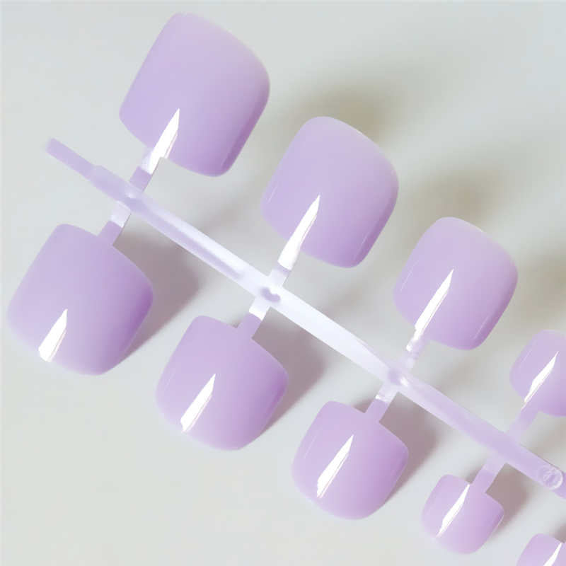 Bright Green Acrylic Fake Toe Nails Square Press