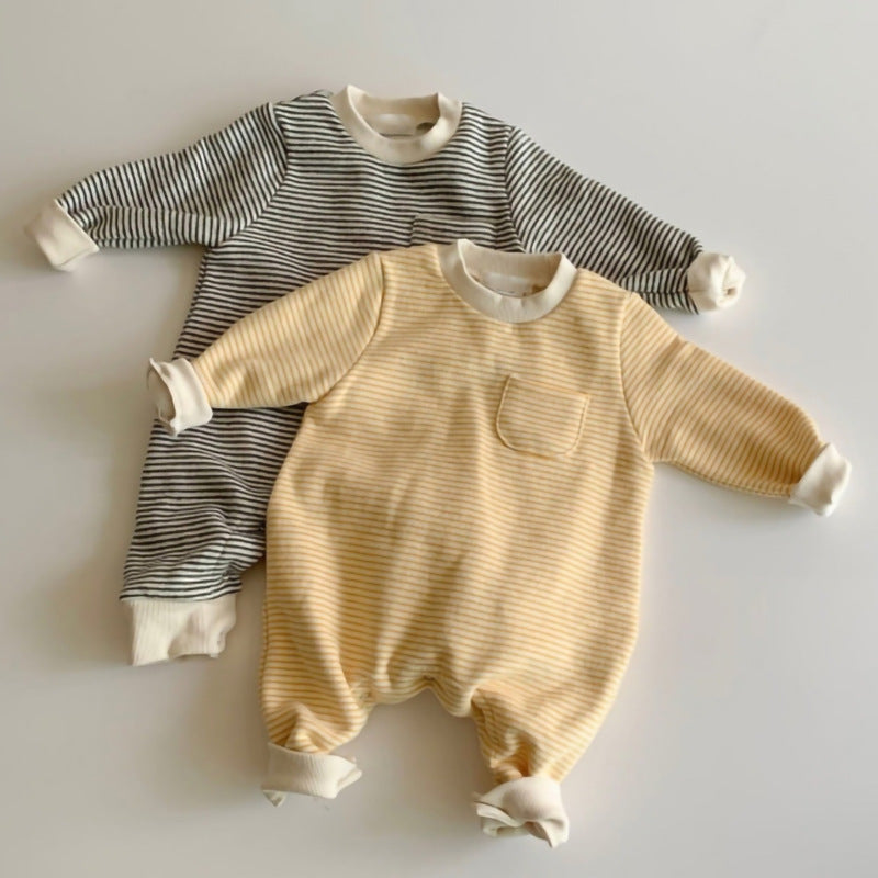 Wear Striped Baby Jumpsuits Outside