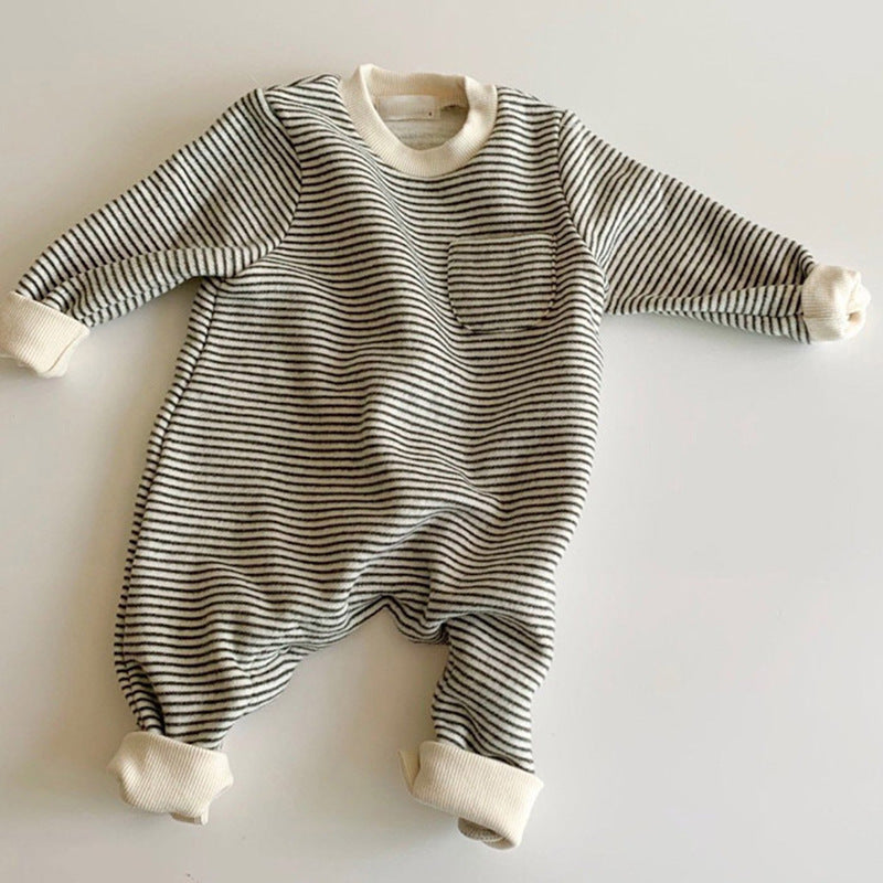 Wear Striped Baby Jumpsuits Outside