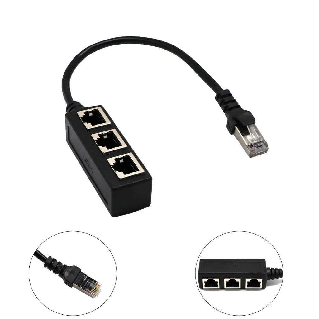 Network Cable Adapter Connecting Line One Male 3 Bus CATE 6