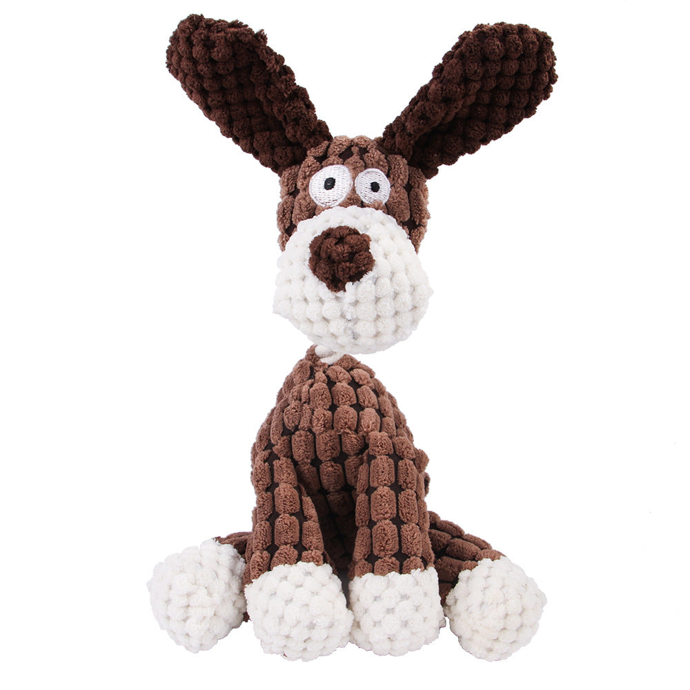 Pet Toy Donkey Shape Corduroy Chew For Dogs Puppy Squeaker