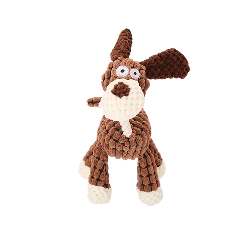 Pet Toy Donkey Shape Corduroy Chew For Dogs Puppy Squeaker