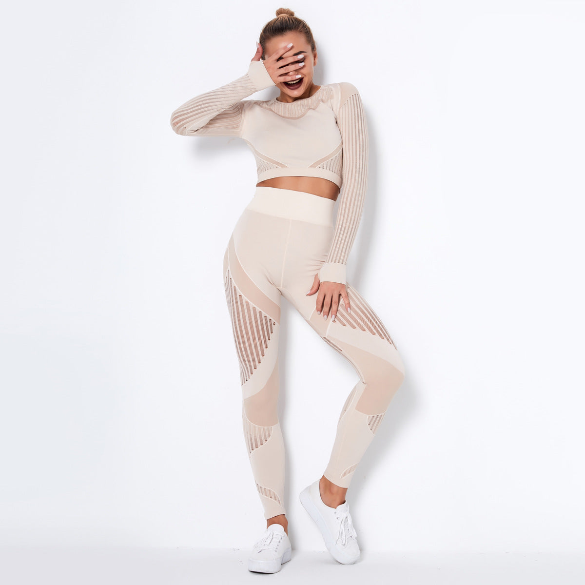 Seamless Knitted Absorbent Yoga Long-Sleeved Suit Wearsuit