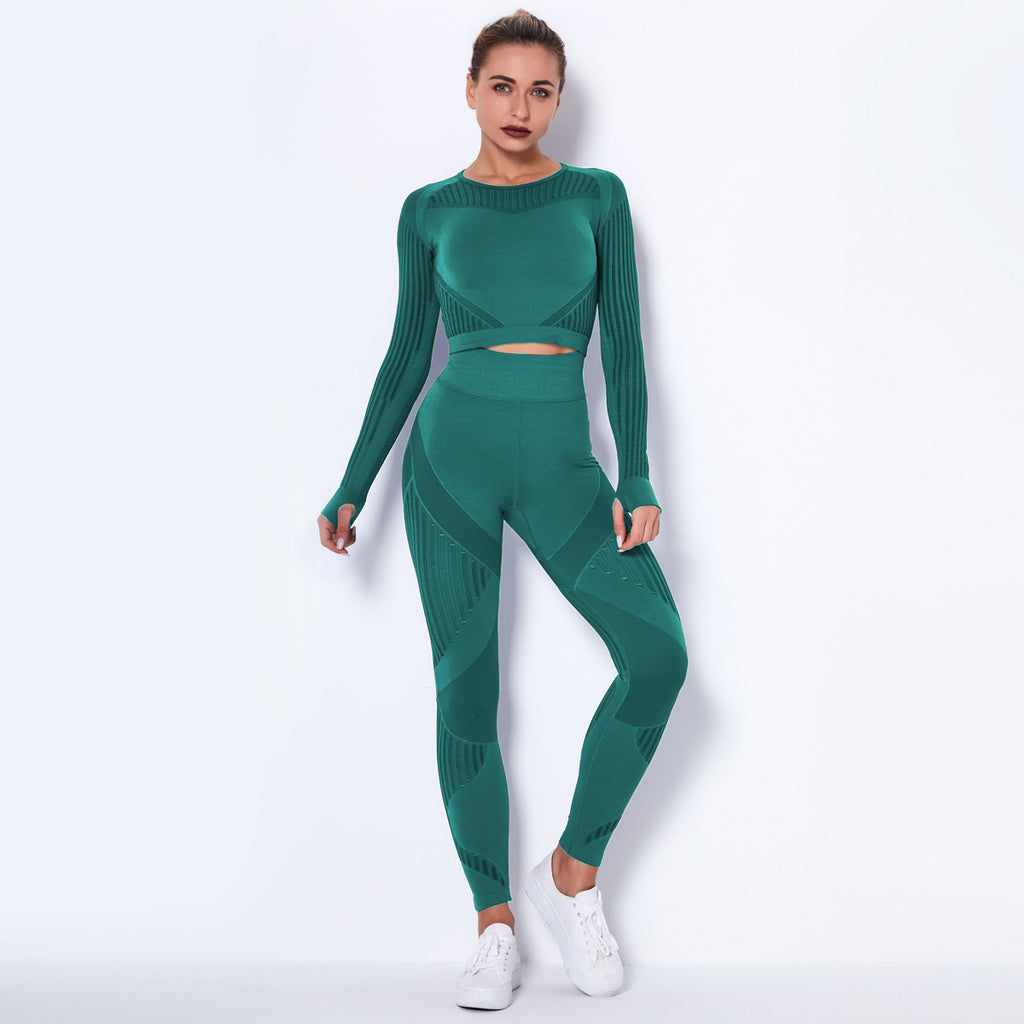 Seamless Knitted Absorbent Yoga Long-Sleeved Suit Wearsuit