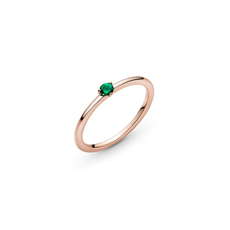 Sterling Silver Ring Rose Gold Solitaire Epoxy Love Heart