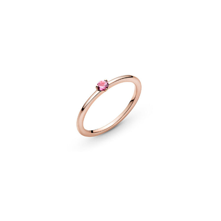 Sterling Silver Ring Rose Gold Solitaire Epoxy Love Heart