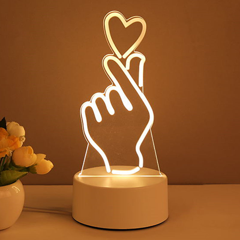 3D Lamp Acrylic USB LED Night Lights Neon Sign Xmas Home