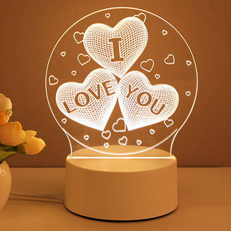 3D Lamp Acrylic USB LED Night Lights Neon Sign Xmas Home