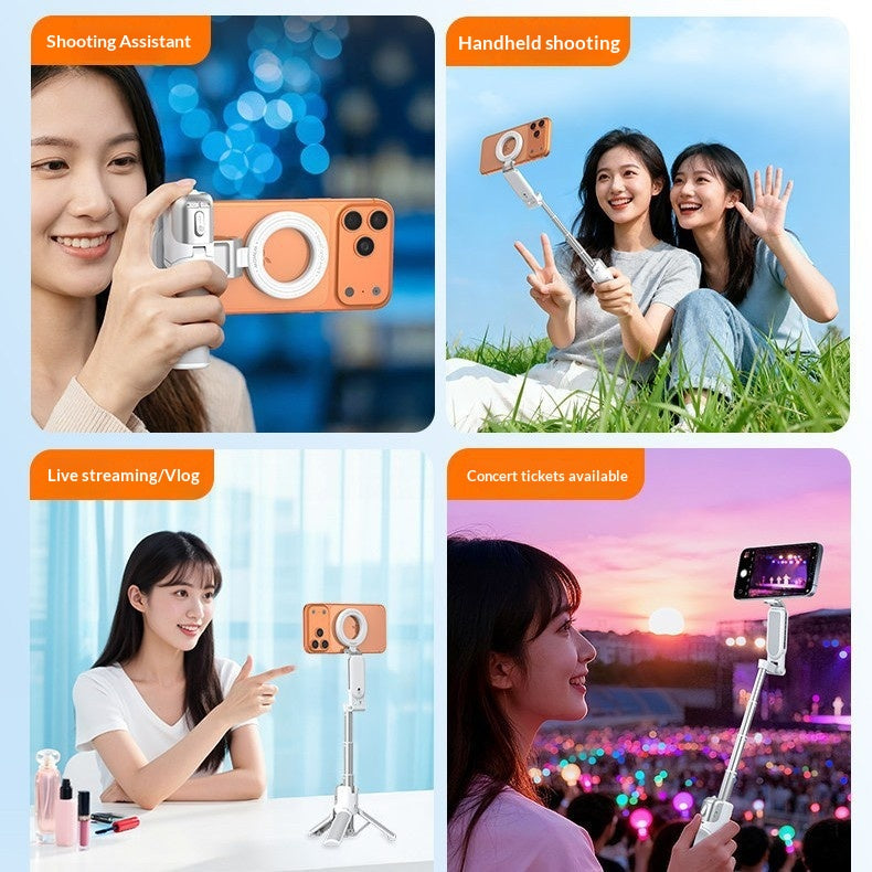 Magnetic Selfie Stick Tripod with Zoom