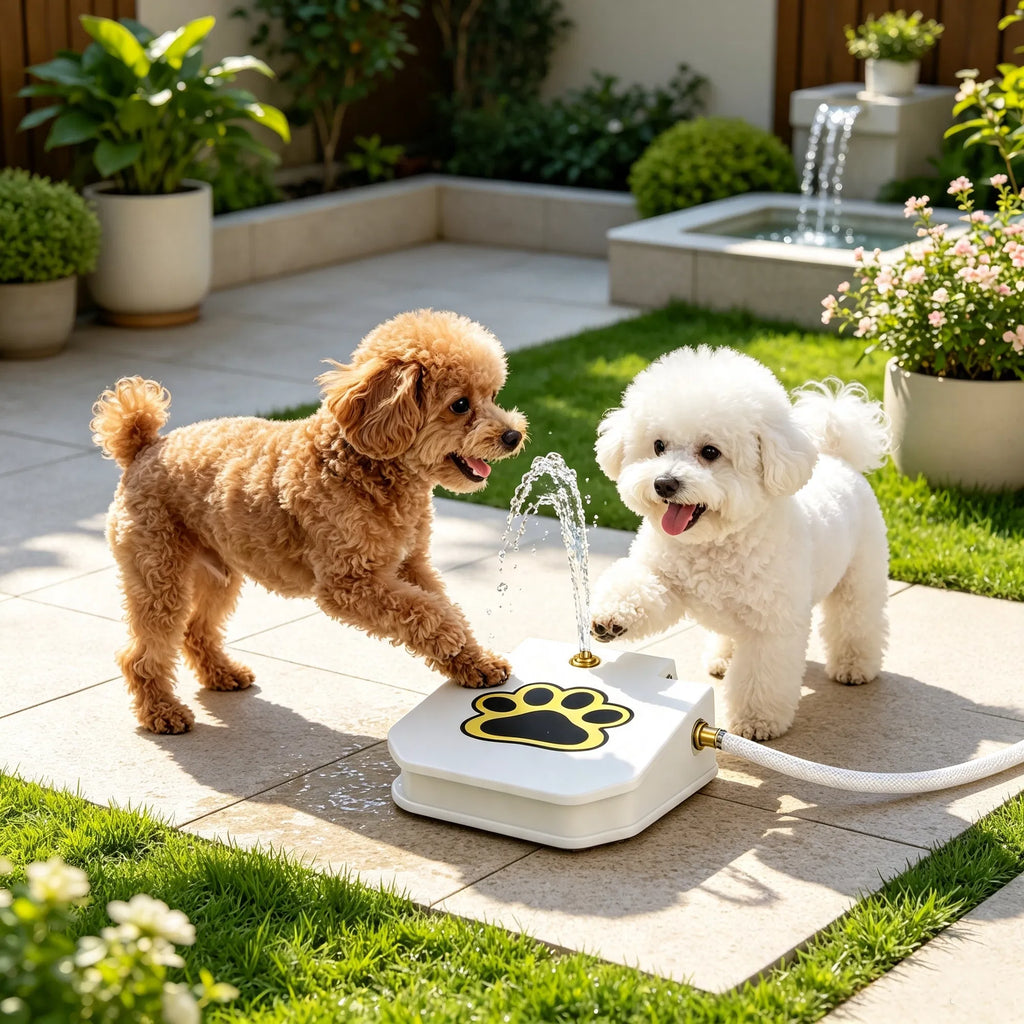 Step-Activated Outdoor Dog Water Fountain - Paw Pedal Dispenser