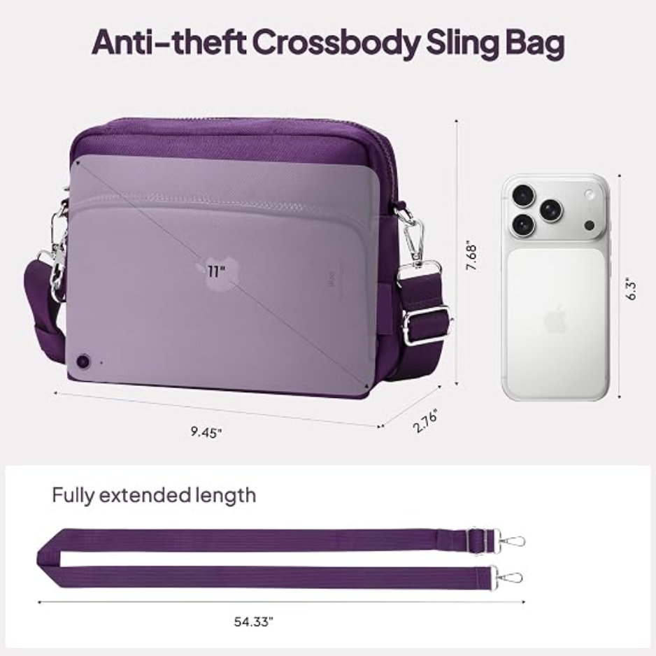 Anti-Theft RFID Crossbody Travel Bag - Lightweight Shoulder Bag