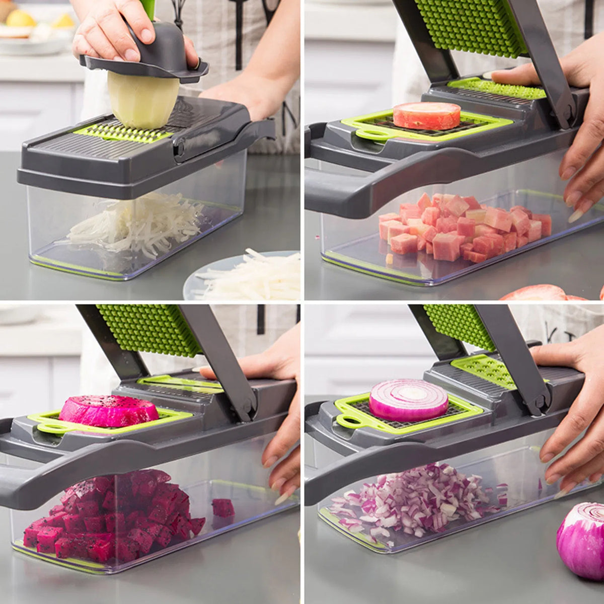 Multi-Blade Vegetable Chopper & Slicer with Container