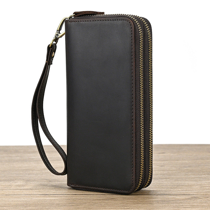 Men's Genuine Leather Long Wallet Clutch