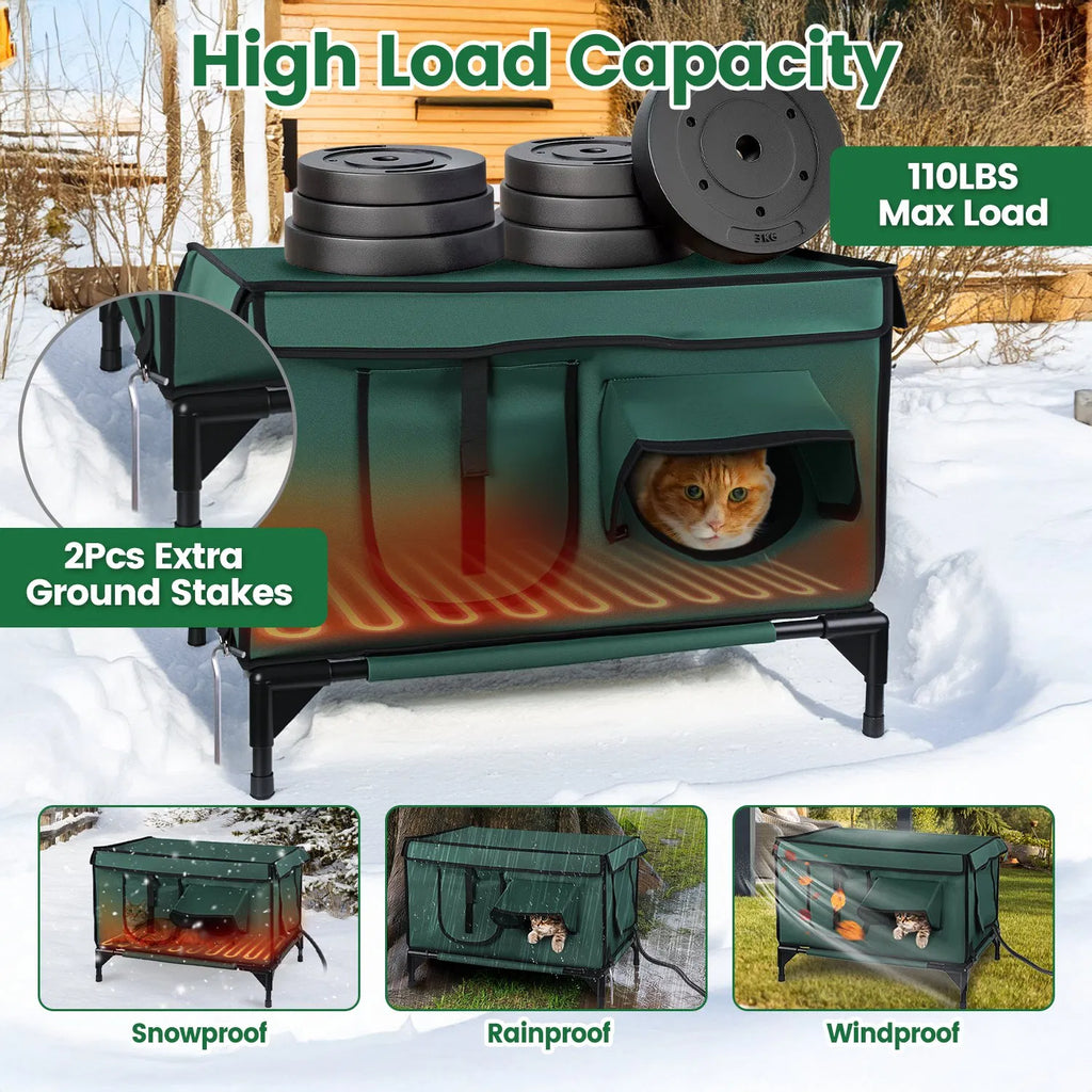 Heated Weatherproof Outdoor Cat House