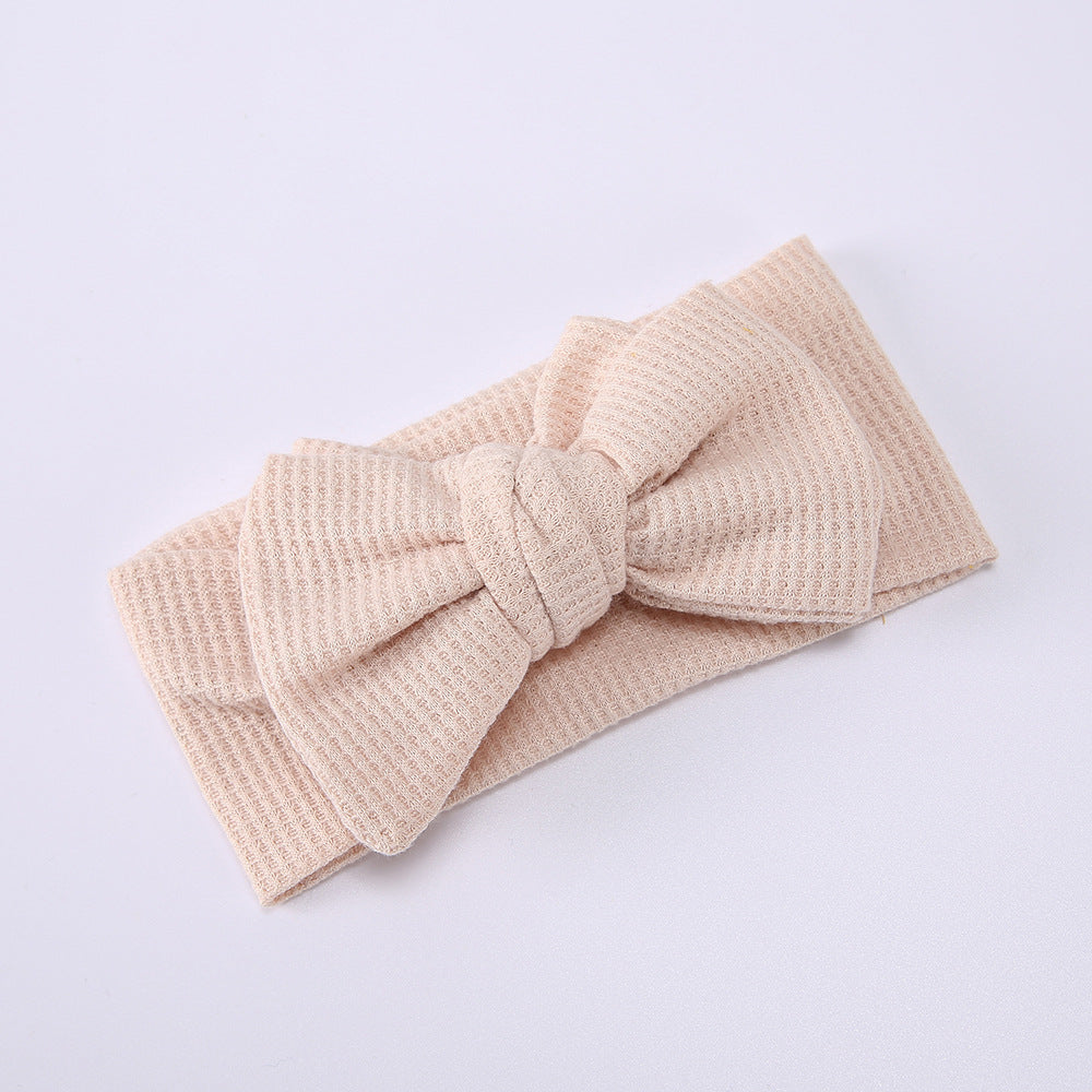 Baby Oversized Bow Children's Waffle Knit Knotted Headband