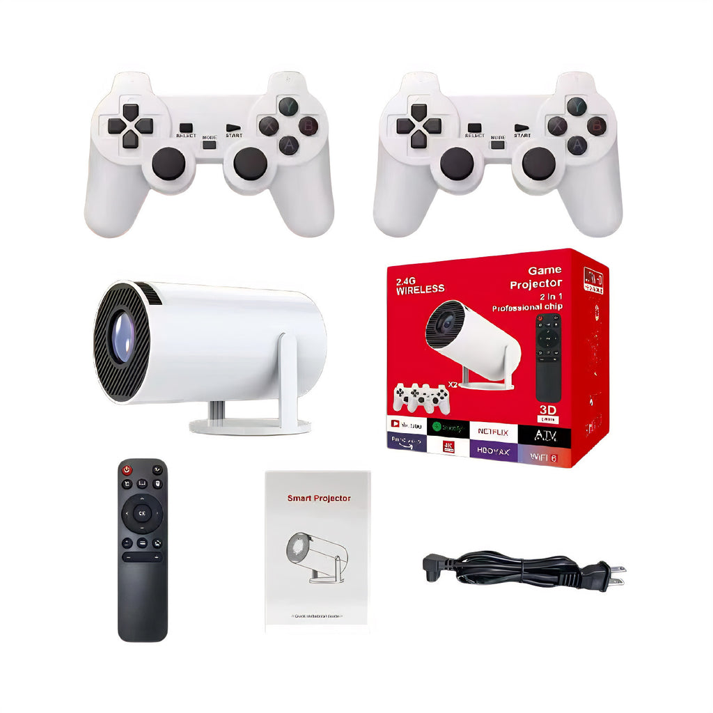 M300 Max Portable Game Projector with 2 Wireless Controllers