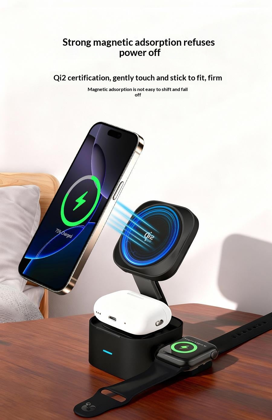 25W 3-in-1 Magnetic Foldable Wireless Charging Station
