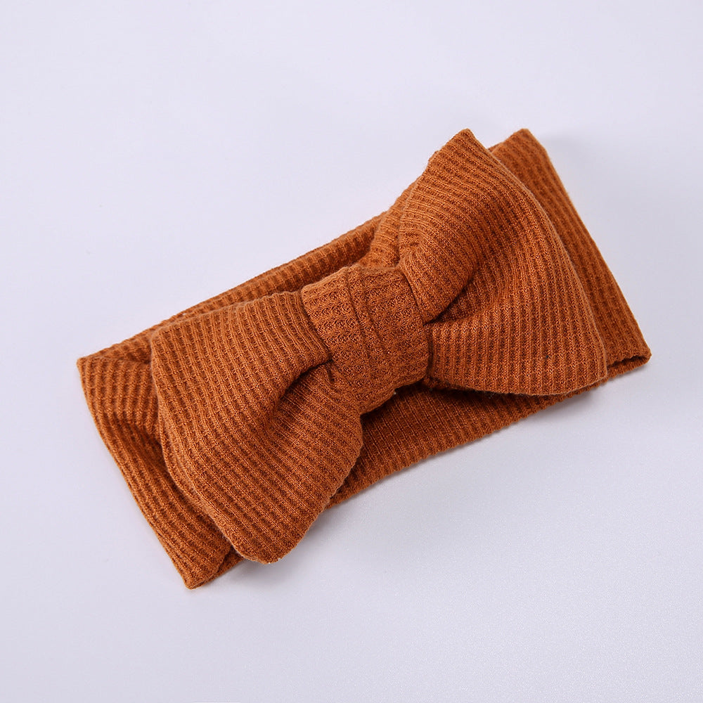 Baby Oversized Bow Children's Waffle Knit Knotted Headband