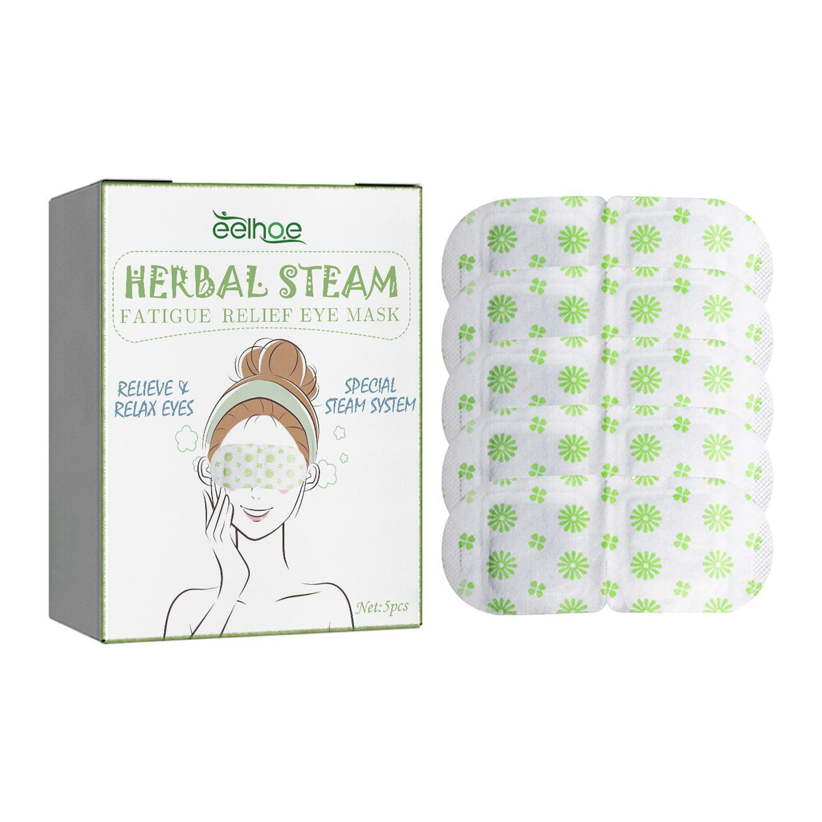 5PCS Steam Eye Mask, No Scent, Self-Heating SPA Relieve Strain