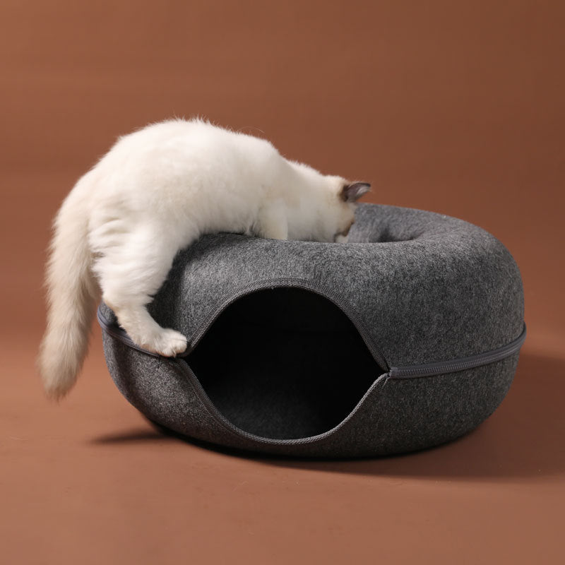 Four Seasons Available Cat Nest Round Woolen Felt Pet Dual-use