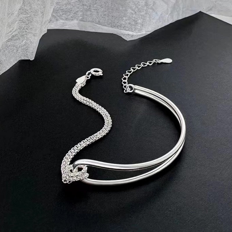 925 Sterling Silver Double Knot Bracelet