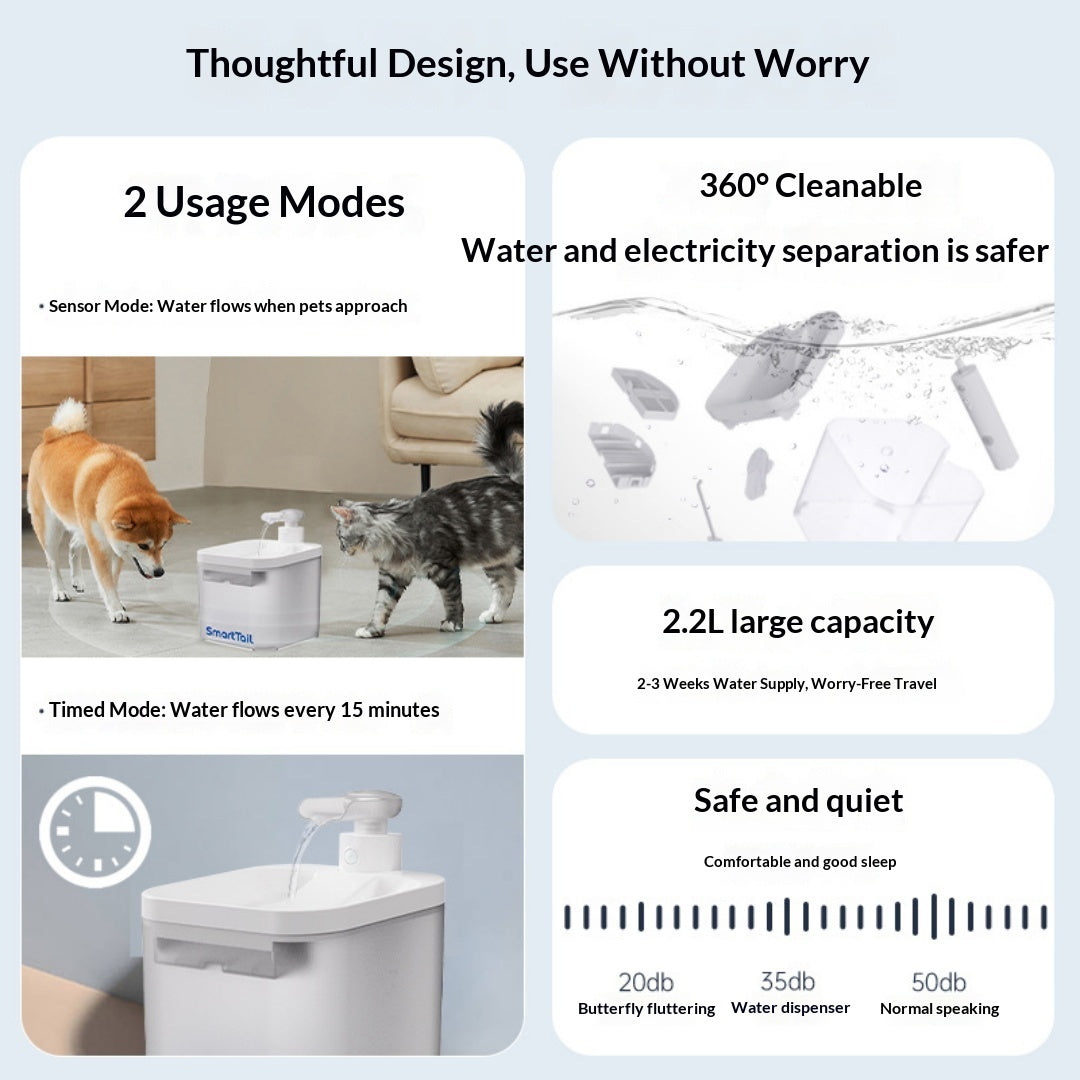 Motion Sensor Cordless Pet Water Fountain