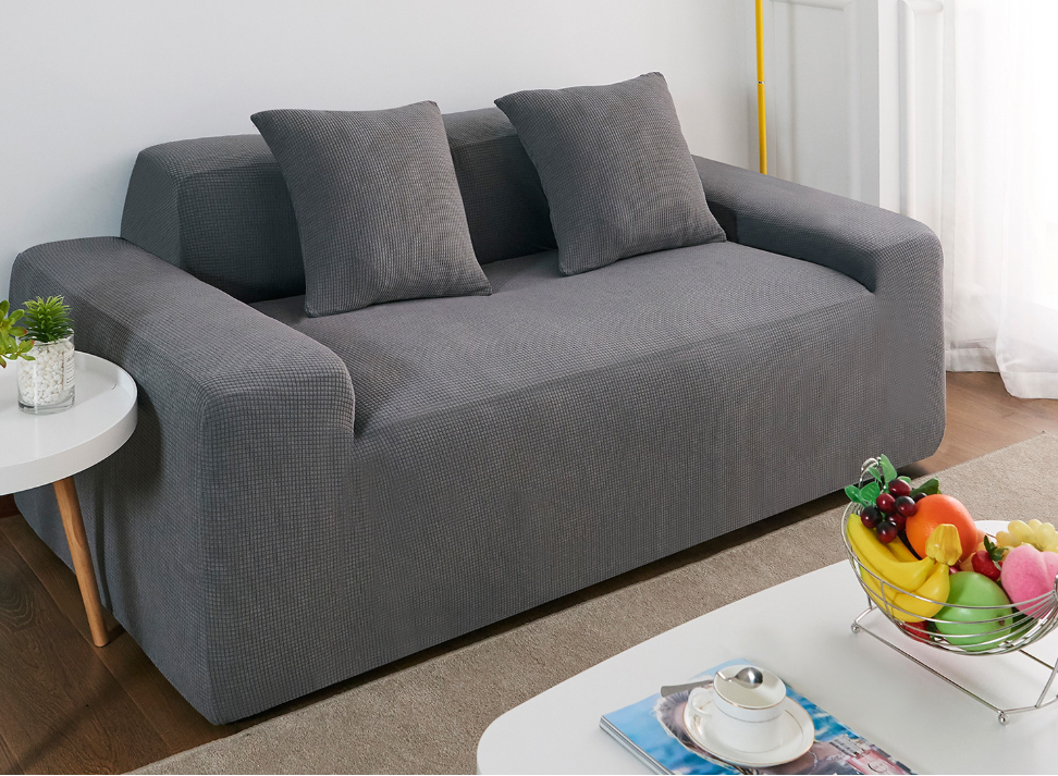 Waterproof Polar Fleece Solid Color Bomb Cover Sofa Slipcover
