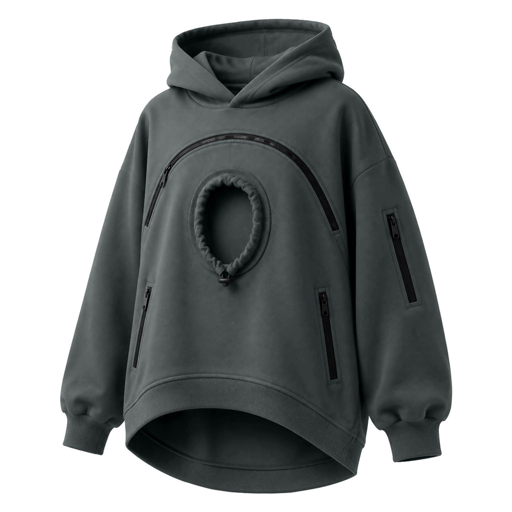 Women's Fleece Hoodie with Cat Pocket